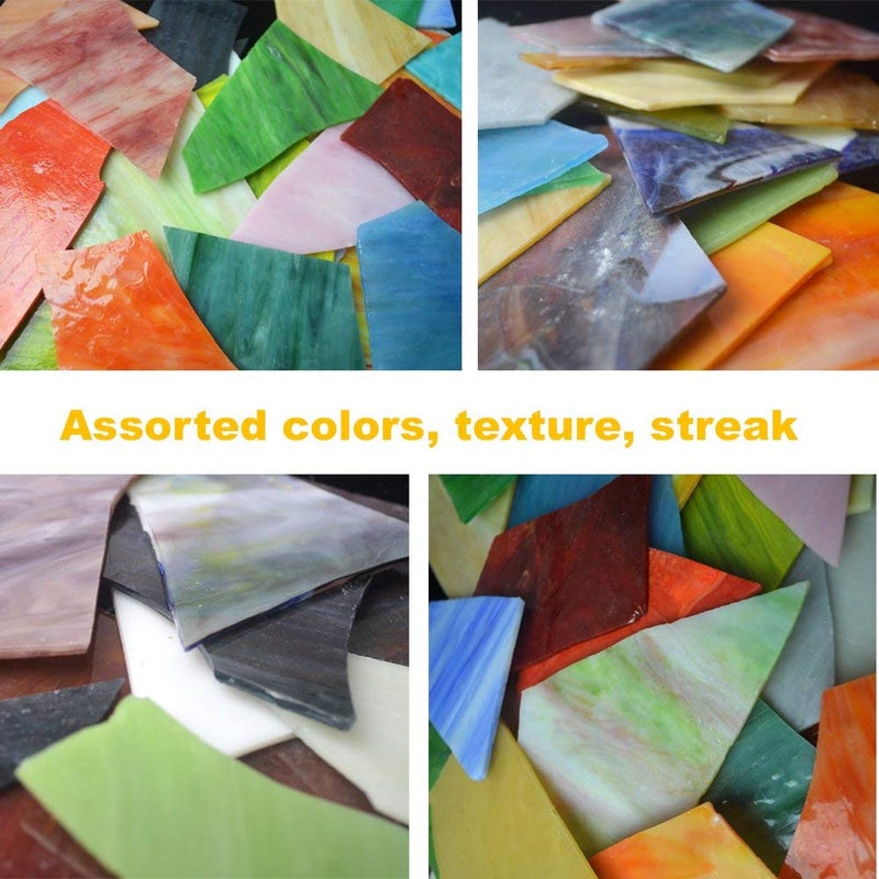 Lanyani Glass Mosaics Pieces Stained Glass, Assorted Colors and Shapes, 1kg/35 Ounce - Image 3